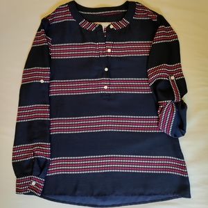 BANANA REPUBLIC Petite size S long sleeve popover top